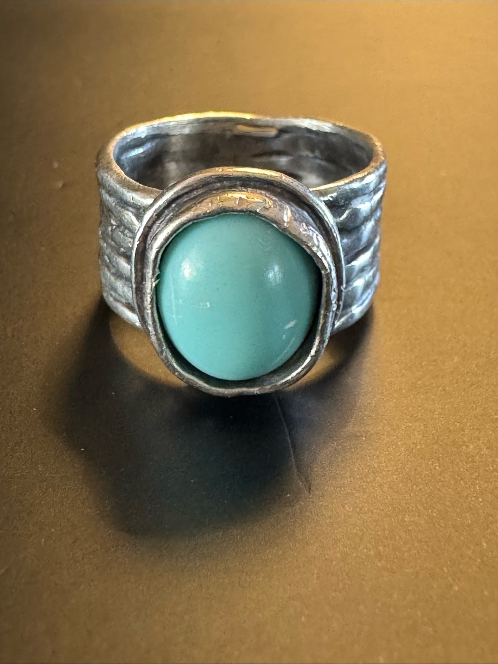 Silpada Sterling Silver Turquoise Wide Band Statement Ring Size 6